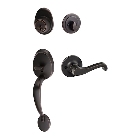 Sure-Loc Hardware Sure-Loc Hardware Alta Handleset, Sage Lever Handleset Trim, Vintage Bronze, Right Hand AT507-SG RH 11P